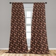 thumbnail image 2 of Floral Window Curtains, Tangled Leafy Ivy Branches and Flowers in Autumn Colors Vintage Artwork, Lightweight Decor 2-Panel Set with Rod Pocket, Pair of - 28"x63", Green Brown Plum Peach, by Ambesonne, 2 of 3