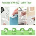 thumbnail image 4 of NineLeaf 2PK Compatible for Brother P-touch M-K221 M-K221s M221 3/8" 9mm Black on White Label Maker Tape Refills for PT-45m PT-65 PT-70bm, 4 of 6