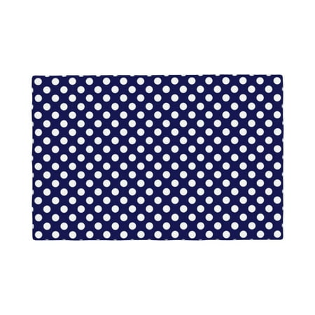 

Placemats Set of 6 Polka dot navyblue Place mats for Dining Table Indoor/Outdoor Cute Heat Resistant Washable Table Mats(18 x 12 )