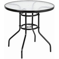SSyao 31.5 Inch Round Cast Aluminum Outdoor Dining Table Garden Patio Furniture Black