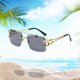 thumbnail image 1 of Gafas rectangulares sin marco, gafas de sol sin montura, gafas de sol modernas de verano con borde , gafas de sol polarizadas para correr, gris negro, 1 of 8