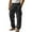 Black, variant on Brondbend Mens Linen Pants Casual Loose Fit Button Fly Lightweight Straight-Leg Pant Summer Beach Trouser Breathable Multi Pockets Holiday Gift Finder