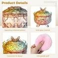 thumbnail image 4 of 3 Pcs Glass Powder Puff Container Set, Decorative Colored Glass Jar with Lid, Large Powder Puffs, Ideal for Adult Body Powder Application, 4 of 6