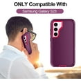 thumbnail image 5 of Petocase for Samsung Galaxy S23 Case,with 2 Pack Tempered Glass Screen Protector+2 Pack Camera Lens Protector Heavy Duty Shockproof Full Body Protection Cover,Purple/Pink, 5 of 7