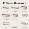 thumbnail image 2 of Carote - Juego de 5 ollas y sartenes antiadherentes de inducción con mango desmontable, juego de utensilios de cocina para caravana, apto para horno, color gris pardo, 2 of 5