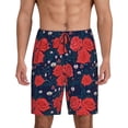 thumbnail image 1 of Balery Rose Flower Pantalones cortos de pijama de punto de algodón para hombre con cinturilla y bolsillos-3X-Large, 1 of 6