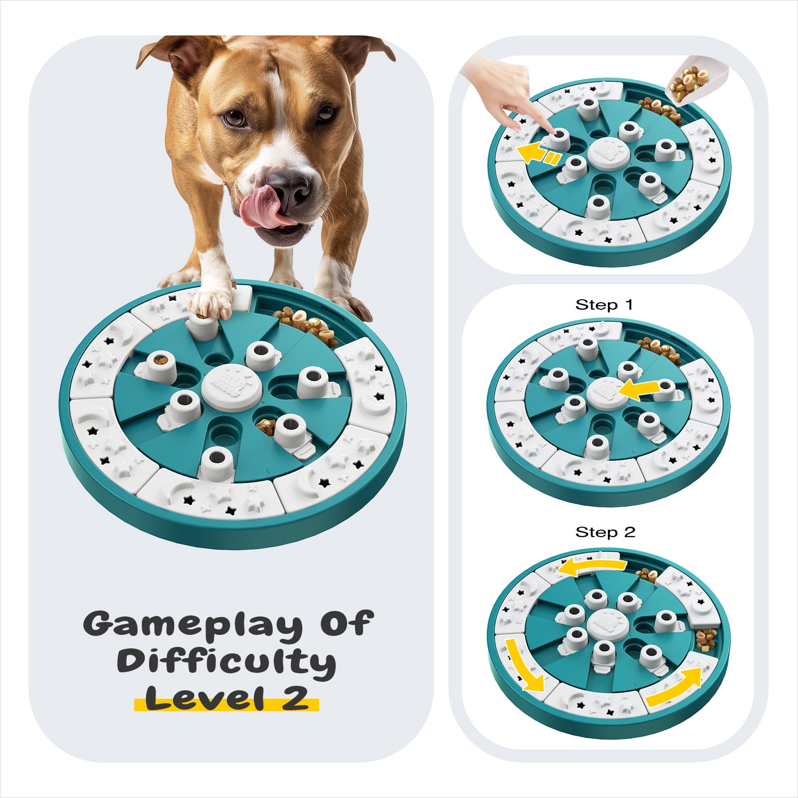 KADTC Dog Puzzle Toys Gameplay 3 in 1 Slow Puzzles Food Feeder Puppy Holiday Birthday Gift Interactive Mind Treat Games Mental Stimulation Enrichment Boredom Toys for Small/Medium/Large Breed Dogs