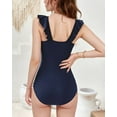 thumbnail image 3 of YNIQUE Women's One Piece Swimsuits Costume Tummy Control Ruffle V-Neck Push Up Monokinis Swimming Swimsuits for Women, 3 of 7