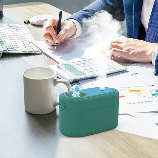 Dvkptbk Portable Small Cool Mist Humidifiers 350ML - USB Desktop Humidifier for Plants, Office, Car, Baby Room with Night - Quiet Mini Humidifier