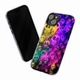 thumbnail image 3 of Psychedelic Skull Art Phone Case, Neon Grunge Rainbow Design Protective Phone Cover for iPhone 16 15 14 13 12 11 Pro Max Mini Plus, 3 of 6