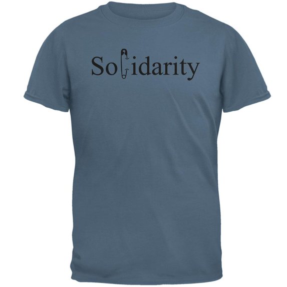 Safety Pin Solidarity Mens T Shirt Indigo Blue MD