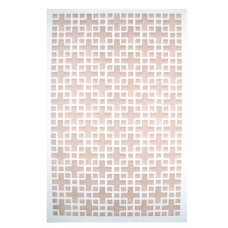 Acurio Chinese 1 White Vinyl Lattice Decorative Privacy Panel