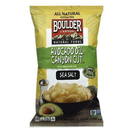 Avocado Chips - Boulder canyon avocado oil canyon cut sea salt potato chips, 5.25 oz, (pack of 12)