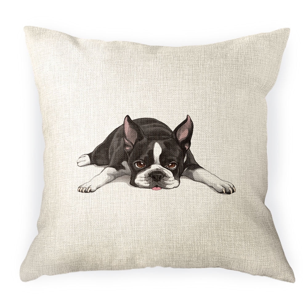 FINCIBO 18x18 inch Square Decorative Throw Sofa Pillow Cases, Boston