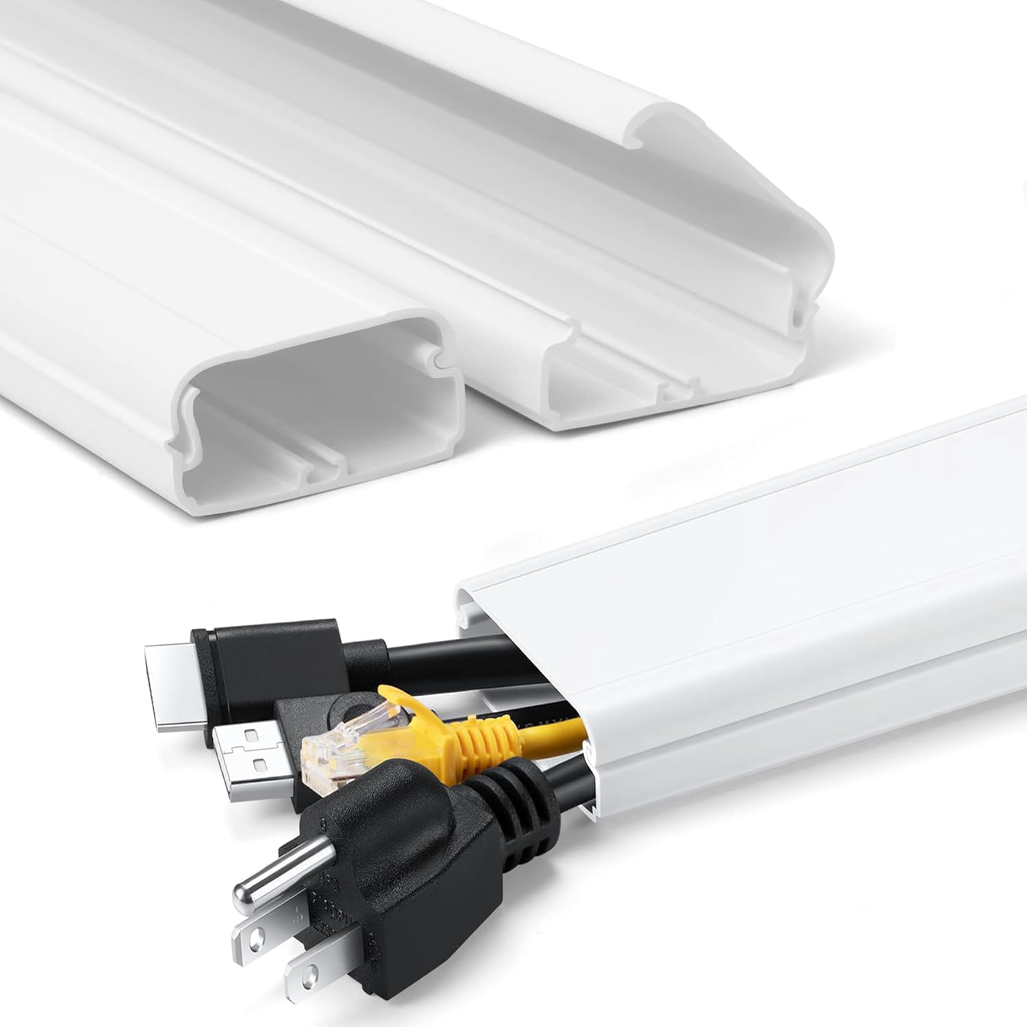 FEFEFW-TV -34in Wall Cable Management Raceway & TV-31.5 inch Cable Concealer