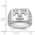 thumbnail image 5 of Auriga Fine Jewelry 925 Sterling Silver Rh-Plated CZ Fleur de lis Ring for Women Size- 11, 5 of 6
