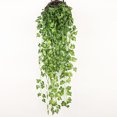 thumbnail image 1 of Plantas colgantes artificiales, paquete de 3 enredaderas artificiales, hojas de hiedra falsas, guirnalda verde colgante, planta de vid para decoración de pared de jardín, fiesta de boda ER, 1 of 5