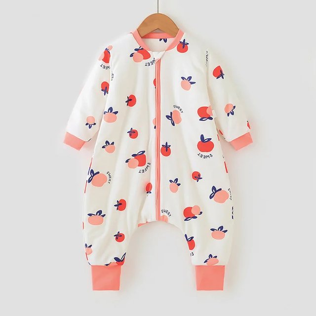 Saco de dormir de algodón puro para niños pequeños, ropa de invierno para el hogar, traje de dormir con pierna dividida antipatadas, tela suave y cómoda para niños