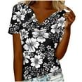 thumbnail image 3 of Otvok Women'S T-Shirt Printed Fashionable Pile Collar Breathable Summer Short Sleeve Casual Tops, 3 of 6