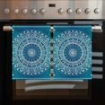 thumbnail image 2 of Teal Blue Boho 1 Pack Kitchen Towel, Water Absorbent Dish Towel, Retro White Rustic Flower Ethnic Pattern Decorative Hand Towels - Quick Drying Cloth for Cooking Baking, 18x28 Inch, 2 of 8