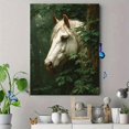 thumbnail image 4 of White Woodland Horse Canvas Wall Art, Equestrian Portrait Print, Rustic Country Home Decor, 4 of 8