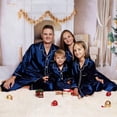 thumbnail image 6 of MEZZALL Women Satin Silk Button Down Pajama Sets Solid Color 2 Piece Sleepwear Loungewear Long Sleeve Lapel Shirts With Pants Family Matching Nightwear, 6 of 8