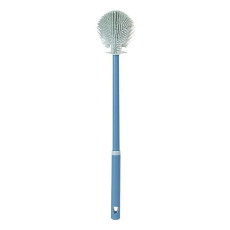 

Soft Head Household Handheld 360 Degree Rotation Cup Brush Silicone Cleaning Brush Baby Bottle Brush LIGHT BLUE