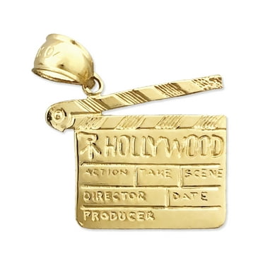 14K Gold Hollywood Clapper Board Charm