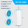 thumbnail image 2 of SpiroPure Replacement for Pleatco PWWCT200 Waterway Clearwater II 817-0200N Filbur FC-1288 Unicel C-8419 Hot Tub Spa Pool Replacement Cartridge, 2 of 7