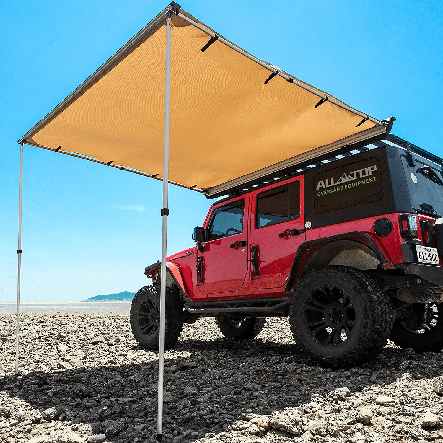 CITYLE Vehicle Awning, 6' x 6' Rooftop PullOut Tent Shelter, Vehicle