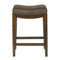 thumbnail image 3 of Pemberly Row Upholstered Saddle Wood BarStool in Walnut Gray - Set of 2, 3 of 7