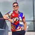 thumbnail image 3 of Lsque Mario Pattern Golf Shirts for Men Dry Fit Print Moisture Wicking Performance Short Sleeve Polo Shirt-Medium, 3 of 7