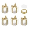 thumbnail image 1 of Uxcell 5 Pcs Cajas de Regalo Transparentes, Cajas de 90x90x90mm para Fiestas con Cinta Dorada y Etiqueta en Blanco, 1 of 6