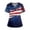 Dark Blue, variant on Plus Size 250th Anniversary USA Shirt V Neck 1776 Scrub Tops Short Sleeve Stars Stripes Nurse Uniform Shirt with Pockets Wine 5XL