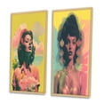 thumbnail image 3 of Designart "Iconic Polaroid Pop Art Vintage Woman Portrait IV" Woman Pop Art Framed Wall Art Set Of 2 - Glam Pink Frame Gallery Set For Office Decor, 3 of 6