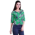 thumbnail image 2 of Moomaya Printed Keyhole Neck Ring Top Casual 3/4th Sleeve Tees Tank Tunic Top, 2 of 6