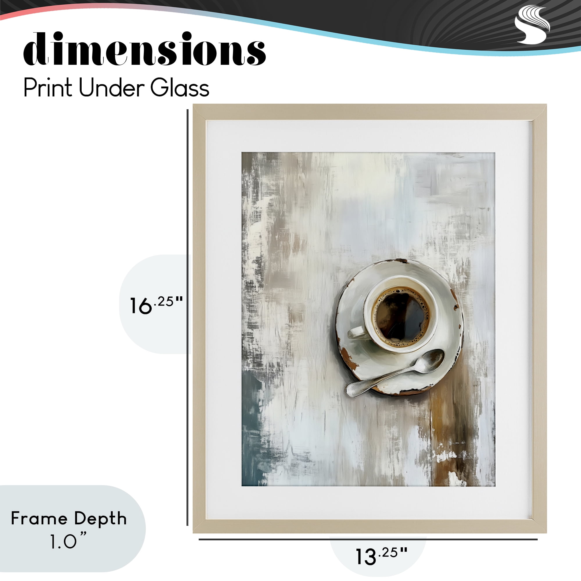 Stupell Industries Neutral & Rustic Cup of Coffee Birch Framed Print Under Glass, design by LSR Design Studio