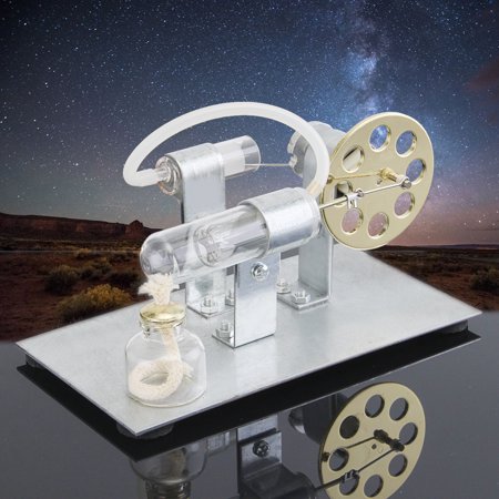 Mini Stirling Engine Model Hot Air Steam Powered Toy Physics Experiment Electricity Education Assembling Kit (Best Physics Working Model)