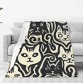 thumbnail image 1 of Balery Abstract Cat Faces Pattern Manta de Felpa Suave y Acogedora – Cobija de Franela Aterciopelada para Cama, Lavable y Cálida para Sofá, Mascotas, Transpirable-50"x40", 1 of 7