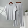 thumbnail image 2 of mihongmao Summer Sweat Suits for Mens 2 Piece Y2k Outfits Men's Fashion Short Sleeve Round-Neck Casual Regular Solid Comfy Set Khaki XL, 2 of 5