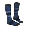 thumbnail image 4 of Lsque Retro Blue Glitter Printed Crew Socks Men's Women's LightWeight Thin Casual Calf Socks ,Knee High Socks,Cotton Socks, 4 of 9