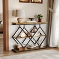 thumbnail image 4 of Danolapsi 3-Tier Console Table with Storage, Entryway Table with Open Shelves & Diamond-Shaped Metal Frame, Sofa Accent Table for Hallway, Foyer, Living Room, 4 of 9