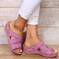 thumbnail image 2 of Orthopedic Wedge Sandals for Women Summer Dressy Casual High Wedges Slip on Sandals Open Toe Platform Walking Shoes Beach Sandals for Woman, 2 of 3