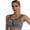 Gray, variant on LYMAYTER Women Sports Bras Plus Size Cross Back Bra Comfort Shockproof Wirefree Bra Zip Front Sports Running Bras S-5XL