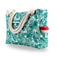 thumbnail image 1 of Bolsa de playa grande para mujer, impermeable, resistente a la arena, con diseño de flamencos tropicales hawaianos, de lona extra, para piscina, con cremallera, bolsillos, para viajes, gimnasio, yoga,, 1 of 4