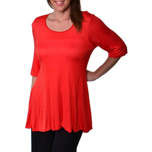 24/7 Comfort Apparel Women's Plus Size Elbow Sleeve Tunic Walmart