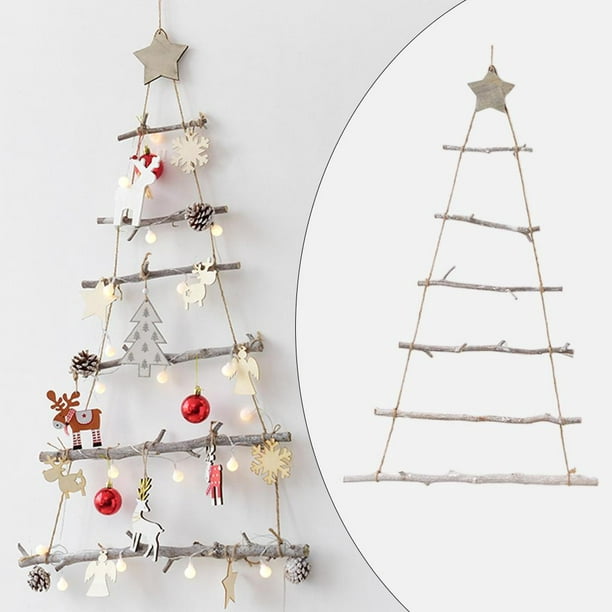 Wall Hanging Branch Ladder DIY Nordic Style for Holiday Xmas