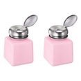 thumbnail image 1 of Uxcell 2 Pcs Alcohol Liquid Press Pumping Dispenser 100ML Nail Polish Remover Empty Bottle Pink, 1 of 5