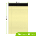 Goefun Yellow Legal Pads 5x8 Inches Narrow Ruled Notepad Pack of 12 ...