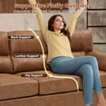 thumbnail image 3 of Aukfa 81" Vintage Sofa Overstuffed 3 Seat Sofa Couch for Living Room Bedroom, Foil Fabric, Brown, 3 of 10